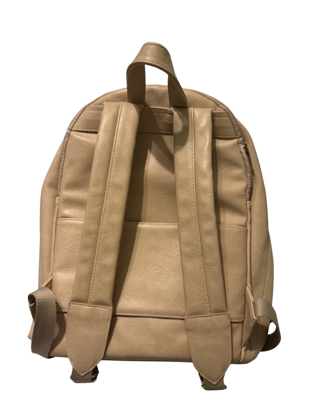 BÉIS 2-in-1 Faux Leather Backpack Tan/Beige Removable Crossbody Pouch - Picture 4 of 5